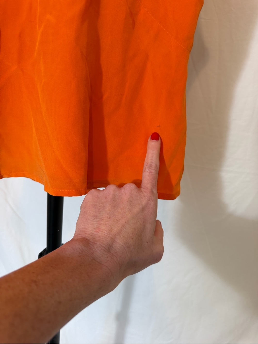 Eva Franco Orange Sleeveless Bow Accent Peplum Blouse Top Size 6 - Picture 10 of 11